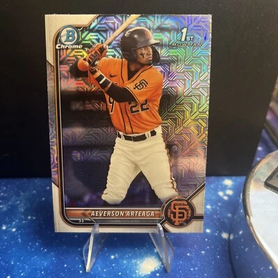 2022 Bowman Mega Box Aeverson Arteaga #BCP-82 1st Mojo Giants Prospect Chrome - Image 1 of 2