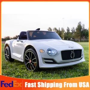 LICENSED Bentley Style Kid Ride On Electric Toy 12V Car Remote Control LED White - Picture 1 of 12