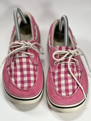 Zapatos informales de barco Crocs Hover de lona para mujer 8W azules con cordones Foto 1 de 4