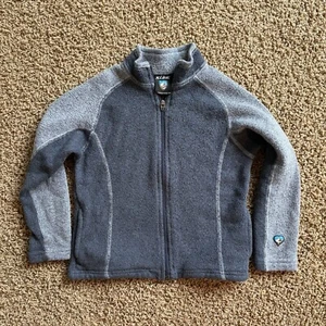 KUHL Alpaca Fleece Small Unisex Youth Zip Sweater gray blue - Picture 1 of 9