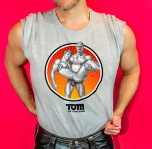 T-SHIRT DA UOMO TOM OF FINLAND LIFEGUARD IN GRIGIO T-SHIRT CULTURA GAY - Foto 1 di 8