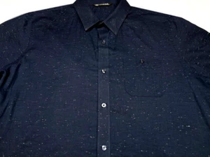 Travis Mathew Mens Button Front Short Sleeve Navy Cotton Polyester Shirt XL - Picture 1 of 4