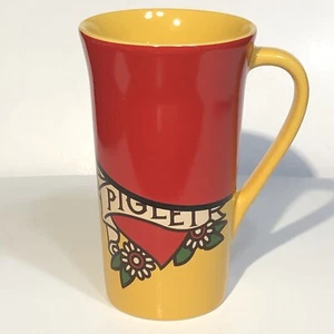 Disney Store Piglet Coffee Mug - Tall 16oz Yellow Red Heart Cup Winnie the Pooh - Picture 1 of 8
