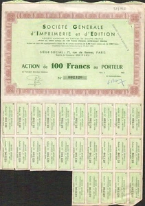 Société Générale d'IMPRIMERIE & EDITION (X) - Picture 1 of 1