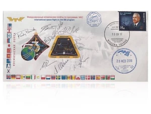 Flown Space Mail Cover ISS Exp 53 54 Tingle Acaba Vande Hei Nespoli Kanai Signed - Picture 1 of 2