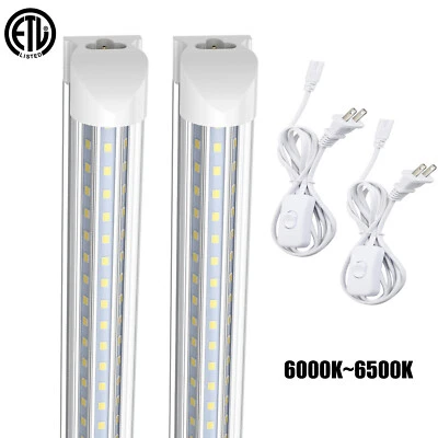 2 Pack T8 2FT LED Tube Lights 28W 6000K Garage Cabinet LED Shop Light Fixtures - Image 1 of 4