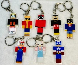 NIB 8 Musemet Craft style Miner Theme Party Keychains - Picture 1 of 8