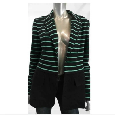 Женский костюм Grace Elements топ блейзер куртка 8 зеленый черный в полоску эластичный  - Изображение 1 из 2
