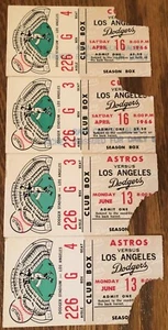 1966 Los Angeles Dodgers Ticket Stub LOT of 4 FIRE game! BOX seats RARE - Picture 1 of 2