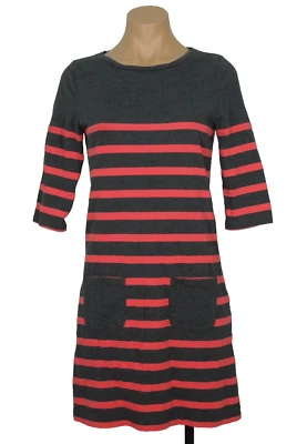 BODEN Shirt Mini Dress Womens Striped 3/4 Sleeves Two Front Pockets - Image 1 of 4