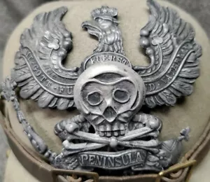 WWI Enlisted Mens Aged Gray Braunschweig State (IR92)Pickelhaube Helmet Plate - Bild 1 von 5