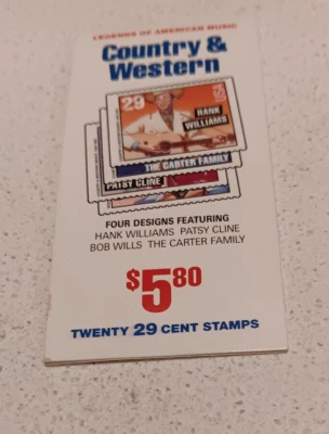 Country and Western Stamp Booklet Unopened, 29 Cents, Twenty Stamps  USA # 2778 - Image 1 of 4