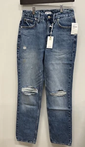 Good American, Women's Good 90s Icon Distressed Jeans, Indigo, Size 4, NWT - Picture 1 of 8