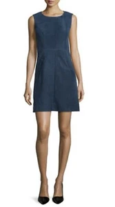DIANE VON FURSTENBERG DVF CARPREENA BLUE SUEDE DRESS Sz 8 Originally $800 - Picture 1 of 12