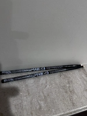 HARMONIX ROCK BAND DRUM STICKS BLACK/WHITE RARE 2009 - Image 1 of 4