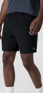 Neu mit Etikett Vuori ungefütterte 7" Flotte Sport Shorts in Schwarz Größe Herren Large - Bild 1 von 4