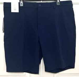 NWT Hart Schaffner Marx size 40 navy luxury performance flat front shorts mens - Picture 1 of 6