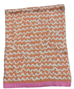 Oh Joy Target Baby Girl Wave Stripe Blanket Neon Pink Bright Orange White - Picture 1 of 6