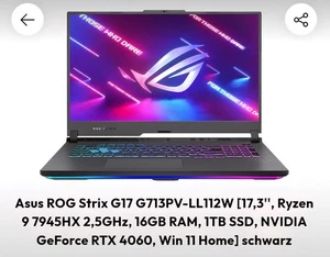 ASUS ROG Strix G17 G713PV Gaming Notebook 17,3Zoll AMD Ryzen 9 7945HX RTX 4060 - Bild 1 von 11