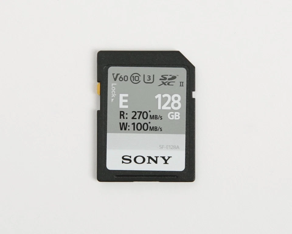 Sony 128GB SF-E128A Series UHS-II SDXC U3 Class 10 V60 Memory Card, Read 270MB/s - Image 1 of 1