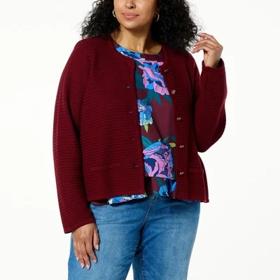 Cárdigan Suéter DG2 por Diane Gilman Naturals Algodón Orgánico Punto Otomano Foto 1 de 2