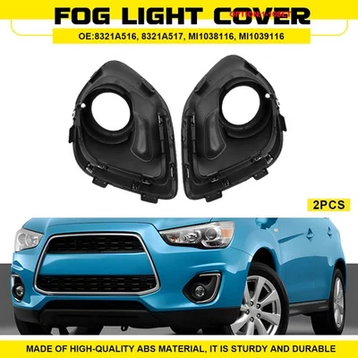 Fit 2013-2015 Mitsubishi Outlander LH & RH Fog Light Cover Bezels 8321A517 2-20X - Image 1 of 4