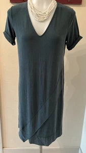 VESTIDO TÚNICA VERDE ELÁSTICO SUAVE MANGA CORTA COSTA IZQUIERDA ANTHROPOLOGIE DOLAN XXS - Imagen 1 de 12