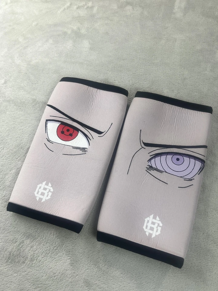 Anime Naruto Sharingan Rinnegan Knee Sleeves Pair Large Powerlifting Compression - Image 1 of 4