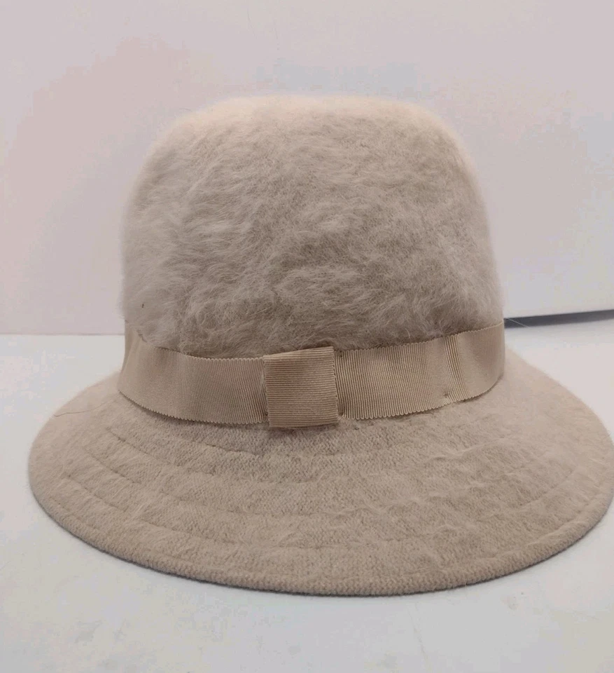 Vintage Kangol Furgora Wide Brim Hat Made in England Beige Plush 20.5” - Image 1 of 4