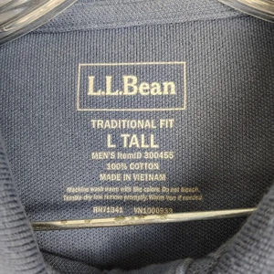LL Bean Herren Poloshirt Größe L Tall Blau Warm Kurzarm  - Bild 1 von 6