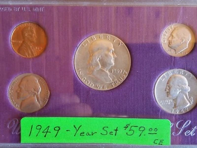 1949-Birth Year Set  90% Silver Half, Dime,& Quarter. Very Popular Year. - Image 1 of 4