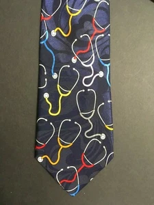 DOCTOR STETHOSCOPE NECKTIE  Mens Novelty Tie Polyester  Steven Harris - Picture 1 of 4