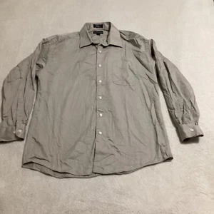 Courchevel Damon Men’s 17 1/2 34/35 Egyptian Cotton Button Up Khaki - Picture 1 of 9