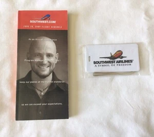 Southwest Airlines Flight Schedule Book And Bag Tag - Picture 1 of 2