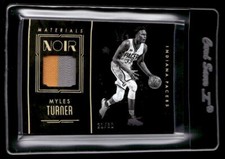 2016-17 Panini Noir Materials Black and White Prime #41 Myles Turner Jersey /30