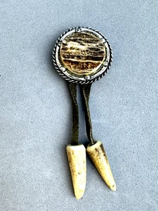 Vintage Native American Antler Collar Button Cover - Picture 1 of 16