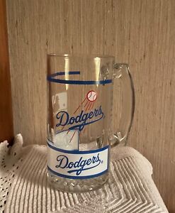 Vintage 1991 Los Angeles Dodgers Glass Beer Mug Authentic MLB
