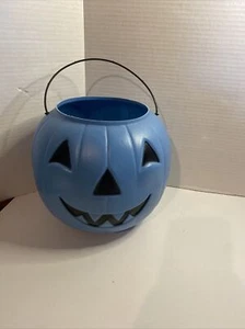 Vintage allgemeine Schaumstoff-Blasform blau Jack-O-Laterne Kürbis Süßigkeiten Eimer Eimer - Bild 1 von 7