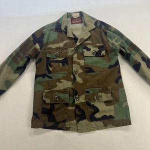 Khaki Jungle Coat Army Green Camo￼Button Up, 20 1.2”x30” Pockets Made In The USA - Picture 1 of 15