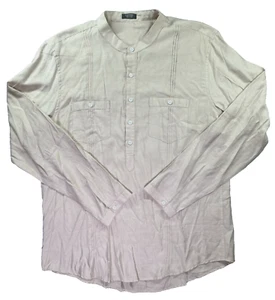 Coofandy Shirt Mens Large Henley Embroidered Guayabera Band Collar Sailing Ramie - Picture 1 of 10