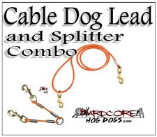 Basic Cable Dog Lead w/ Coupler Splitter COMBO Lead & 2 dog splitter pack.