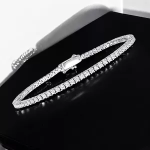 Brazalete Tenis Diamante 2.00 Ct GLI HRD Creado en Laboratorio Corte Redondo Oro Blanco 14K - Imagen 1 de 9