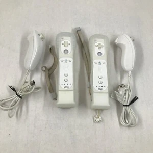 2 mandos a distancia OEM Nintendo Wii con controlador Motion Plus - blanco RVL-036 con Nunchuck - Imagen 1 de 8
