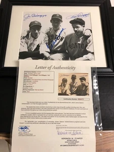 Autographed Ted Williams Dom and Joe DiMaggio 8x10 photo framed JSA signed  - Picture 1 of 7