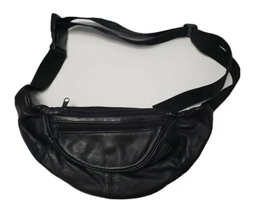 Riñonera de Colección Años 80 Negra con Cinturón 3 Bolsillos con Cremallera Riñonera Disfraz Corea Foto 1 de 4