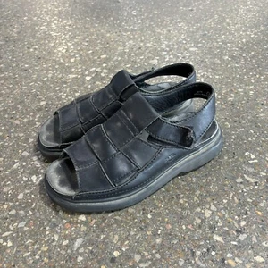 Y2K Dr. Martens 9070 Fisherman Black Leather Woven Strap Mens Size 11 Sandals - Picture 1 of 8