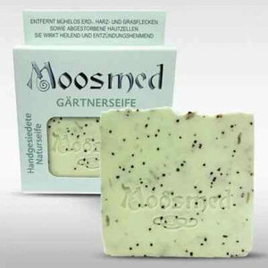 Handgesiedete pflegende Naturseife auf Naturölbasis "Gärtnerseife" Moosmed vegan - Bild 1 von 1