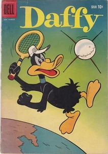 DAFFY DUCK #16 PLAYING TENNIS IN SPACE COVER DELL SILVER-AGE 1959 - Bild 1 von 2
