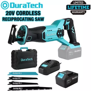 DURATECH 20V 4.0Ah Cordless Reciprocating Saw 3000RPM 7/8" Stroke Variable Speed - Picture 1 of 9