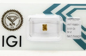 Cushion Shaped Diamond Natural Fancy Brown Loose 0.51 Carat SI2 IGI Certificate - Picture 1 of 6